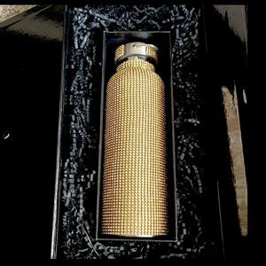 Crystal Stainless Steel water bottle Gold Tomo Brand 750 ml  NWT
